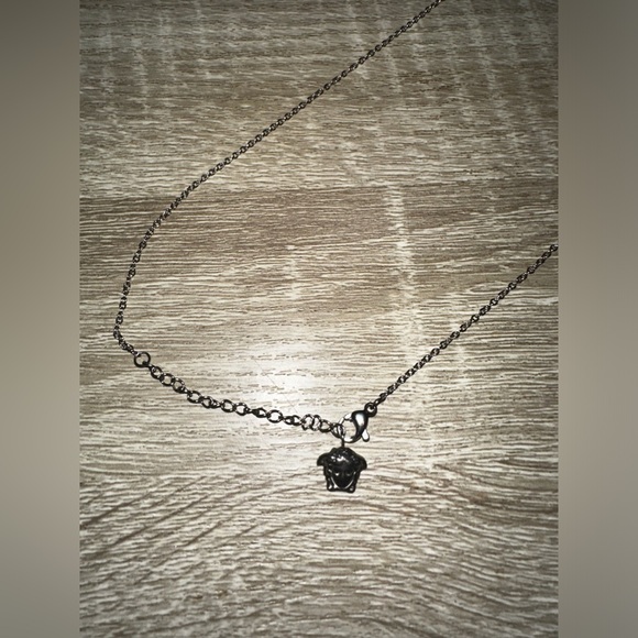 NWOT STUNNING SILVER-TONE CHOCKER STYLE NECKLACE W LOBSTER CLASP AND MINI MADUSA - Picture 4 of 11